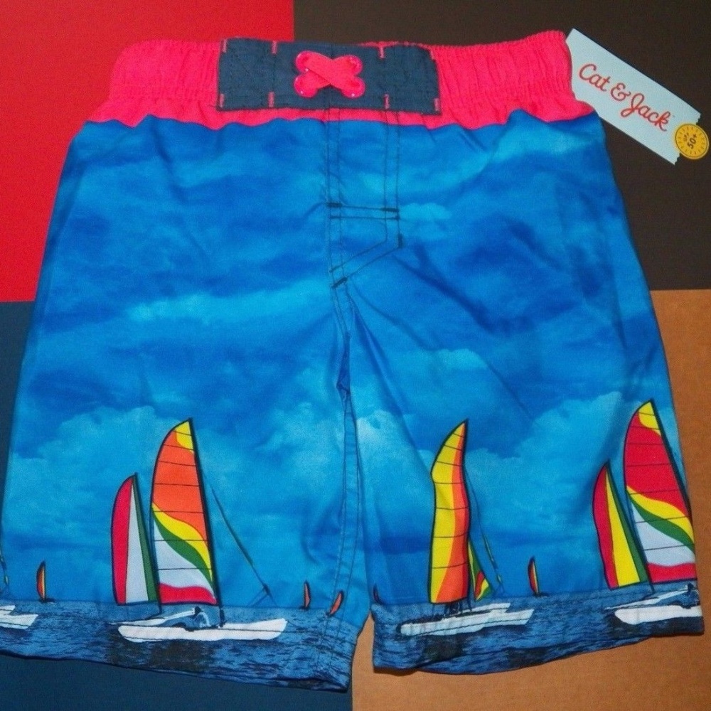 Boys 4/5 Swimsuit ~ Sailboats